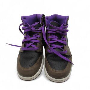 Jordan Kids Brown and Purple High-Top Sneakers
